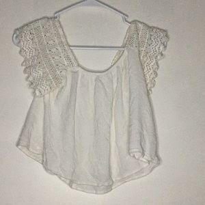 Alya off the shoulder crop top, white, size-M
